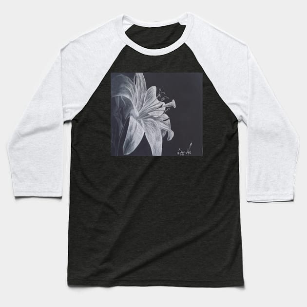 Flower charcoal drawing Baseball T-Shirt by nghoangquang